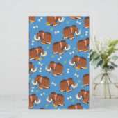 Mammoth Muster niedlicher Cartoon. Briefpapier (Stehend Vorderseite)