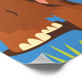 Mammoth Muster niedlicher Cartoon. Poster (Ecke)