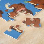 Mammoth Muster niedlicher Cartoon. Puzzle (Seite)