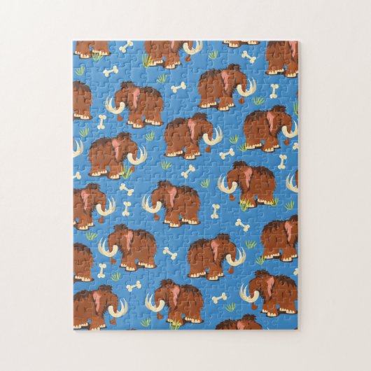 Mammoth Muster niedlicher Cartoon. Puzzle (Vertikal)