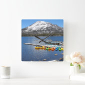 Mammoth Seen, CA Quadratische Wanduhr (Zuhause)