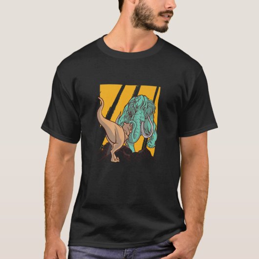 Mammoth Vs T Rex Dino Kampf Mammoth Dinosaur Gesch T-Shirt (Vorderseite)