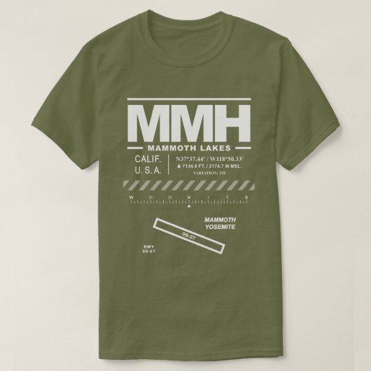 Mammoth Yosemite Airport MMH T - Shirt (Design vorne)