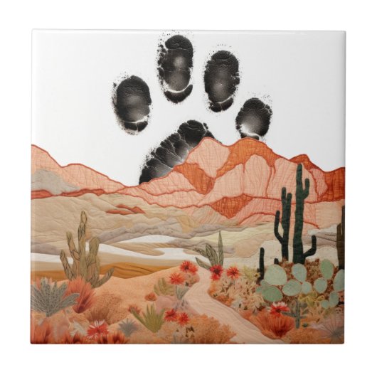 Mammouth Hund Paw Western Einstellung | Fliese (Vorderseite)