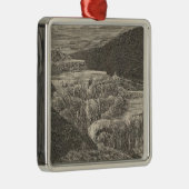 Mammut-Hot-Springs Silbernes Ornament (Rechts)
