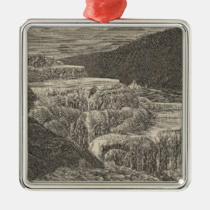 Mammut-Hot-Springs Silbernes Ornament