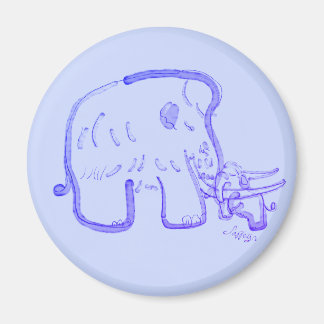 Mammut und Kalb Magnet