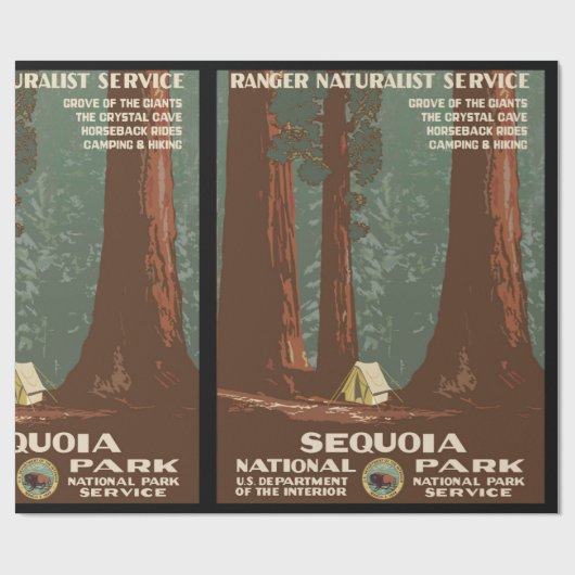 Mammutbaum-Nationalpark Geschenkpapier (Flach)