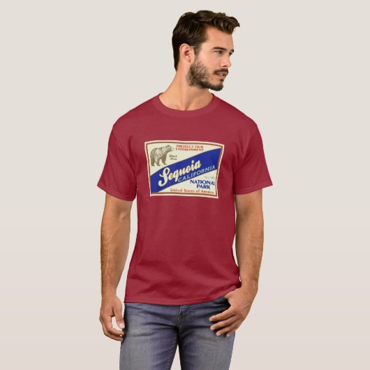 Mammutbaum-Nationalpark (schwarzer Bär) T-Shirt (Vorne ganz)