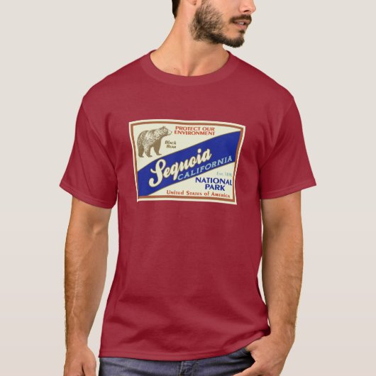 Mammutbaum-Nationalpark (schwarzer Bär) T-Shirt (Vorderseite)