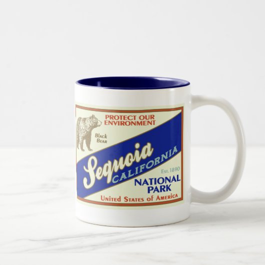 Mammutbaum-Nationalpark-Tasse Zweifarbige Tasse (Rechts)