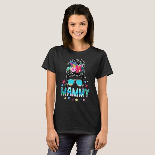 Mammy Hello Summer Beach Messy Bun Summertime T-Shirt (Vorne ganz)
