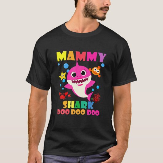 Mammy Shark Doo Funny Baby Mommy Daddy Kids T-Shirt (Vorderseite)