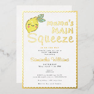 Mammy's Little Squeeze Cute Lemon Babyparty Folieneinladung