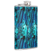 MaModern abstraktes Muster in smaragdgrün und blau Flachmann (Rechts)