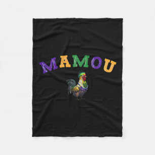 Mamou Mardi Gras Chicken Fleecedecke