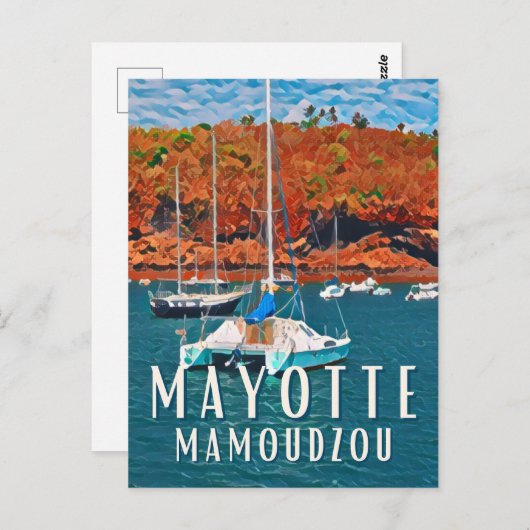 Mamoudzou Foto Vintage Postkarte (Vorne/Hinten)