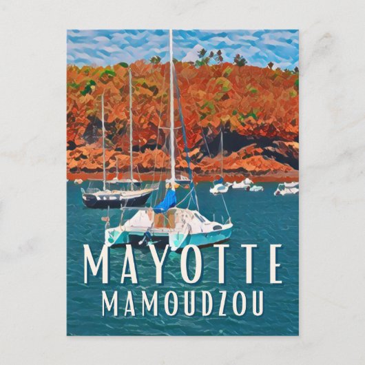 Mamoudzou Foto Vintage Postkarte (Vorderseite)