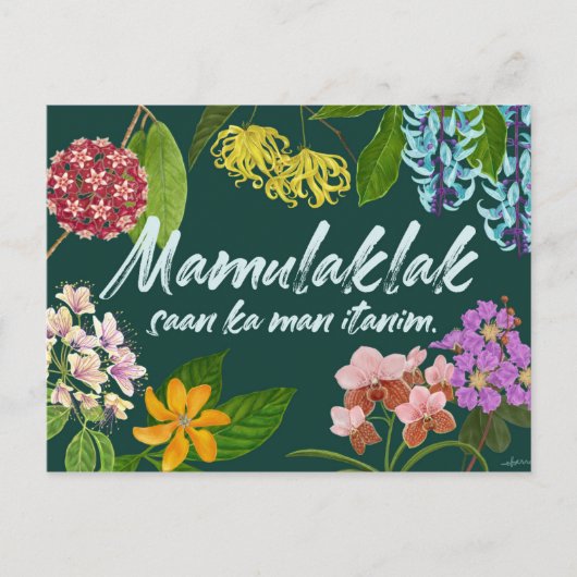 "Mamulaklak" (Bloom) Filipino Motivierend Postkarte (Vorderseite)