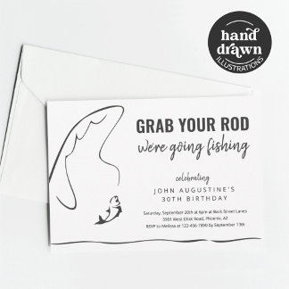 Man Adult Funny Fishing Birthday Retirement Party Einladung