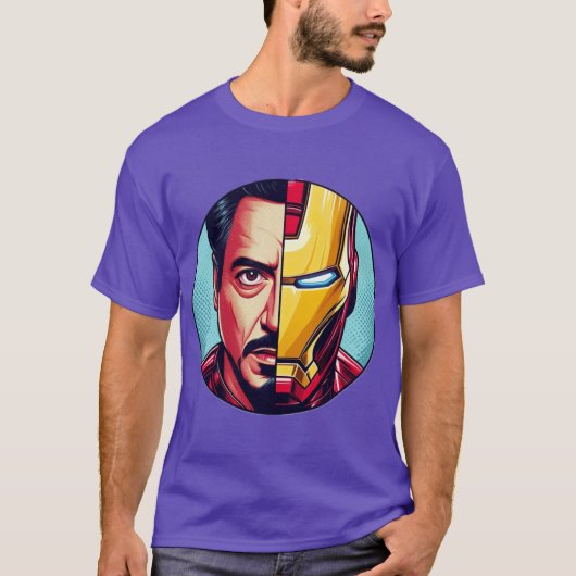 Man and Machineony Stark and Iron Man Fusion in Co T-Shirt (Vorderseite)