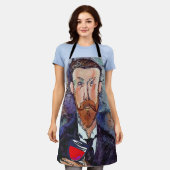 Man and Wine Design fügen Text, Schürze hinzu (Getragen)