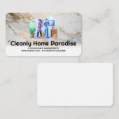 Man and Woman Cleaning Office Visitenkarte (Vorne/Hinten)