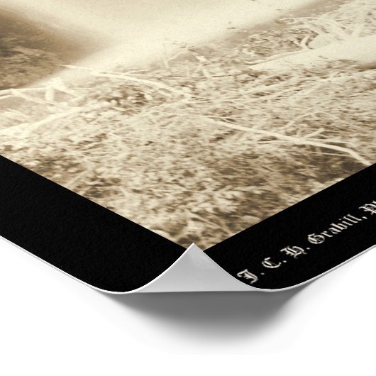 Man at Spearfish Falls Black Hills SD 1889 Poster (Ecke)