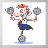 Man Balancing Cogs Poster (Vorne)