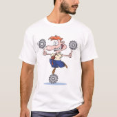 Man Balancing Cogs T-Shirt (Vorderseite)