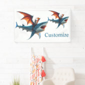 Man-Bat Riding Beängstigend Shark Thunder_Cove Banner (Insitu)