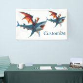 Man-Bat Riding Beängstigend Shark Thunder_Cove Banner (Messeveranstaltung)