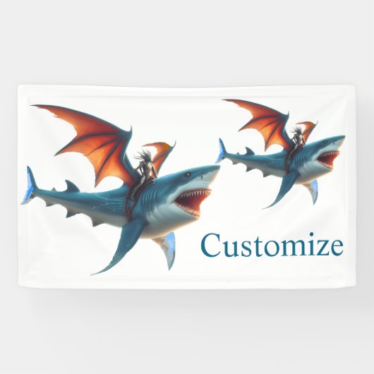 Man-Bat Riding Beängstigend Shark Thunder_Cove Banner (Horizontal)