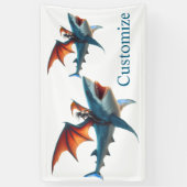 Man-Bat Riding Beängstigend Shark Thunder_Cove Banner (Vertikal)