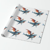 Man-Bat Riding Beängstigend Shark Thunder_Cove Geschenkpapier (Ungerollt)