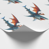 Man-Bat Riding Beängstigend Shark Thunder_Cove Geschenkpapier (Ecke)