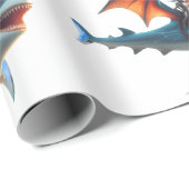 Man-Bat Riding Beängstigend Shark Thunder_Cove Geschenkpapier (Rolleneckpunkt)