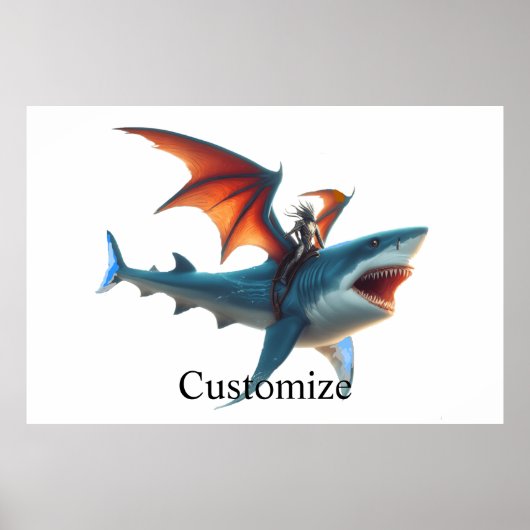 Man-Bat Riding Beängstigend Shark Thunder_Cove Poster (Vorne)