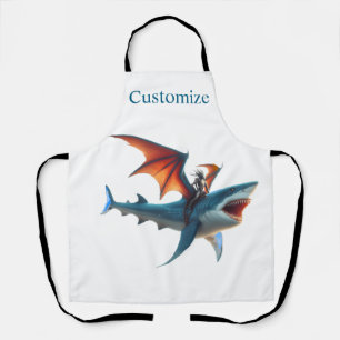 Man-Bat Riding Beängstigend Shark Thunder_Cove Schürze