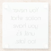 Man bemerkt nie einen Untersetzer aus Glas (Rückseite)