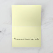 Man beruhigt oft den Kummer, indem man es erzählt. Karte (Innenseite)