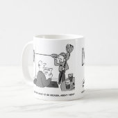 Man betrügt beim Spielen von Darts Kaffeetasse (Vorderseite Links)