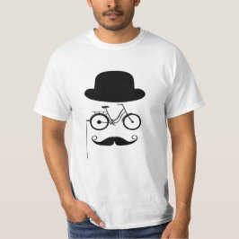 Man Bicycle Monocle Mustache T-Shirt