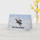 Man Bird Surfing Geburtstagkarte Karte (Gelbe Blume)