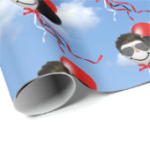 Man Birthday Balloons in Sky Geschenkpapier (Rolleneckpunkt)