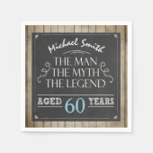 Man Birthday Man Myth Legend Napkins Rustikales Er Serviette (Vorderseite)