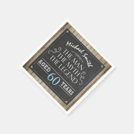 Man Birthday Man Myth Legend Napkins Rustikales Er Serviette (Ecke)