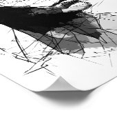 Man Black and White Line Art Poster (Ecke)