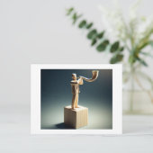 Man Blows Shofar scheint aus Holz gemacht zu werde Postkarte (Stehend Vorderseite)