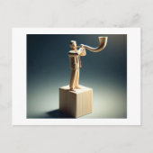 Man Blows Shofar scheint aus Holz gemacht zu werde Postkarte (Vorderseite)